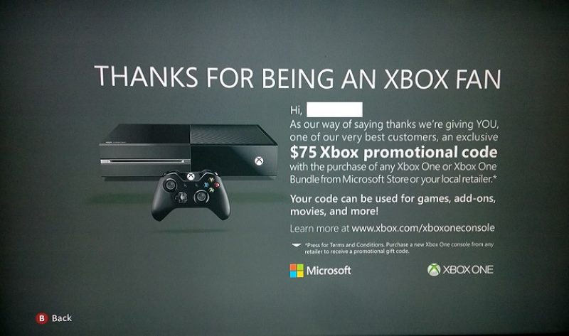 Microsoft regala $75 ai possessori di Xbox 360 che passano a Xbox One